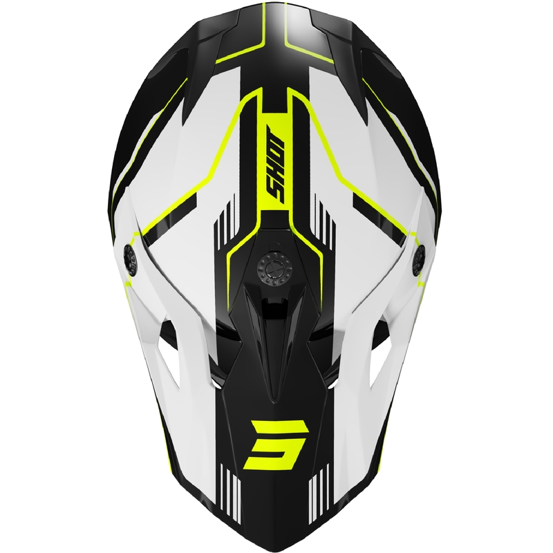 Dziecięcy kask motocrossowy Shot Pulse Lines czarno-fluo żółty