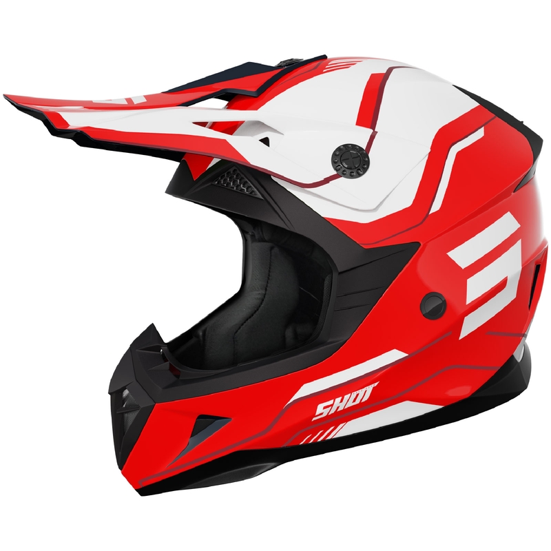 Dziecięcy kask motocrossowy Shot Pulse Lines czerwony