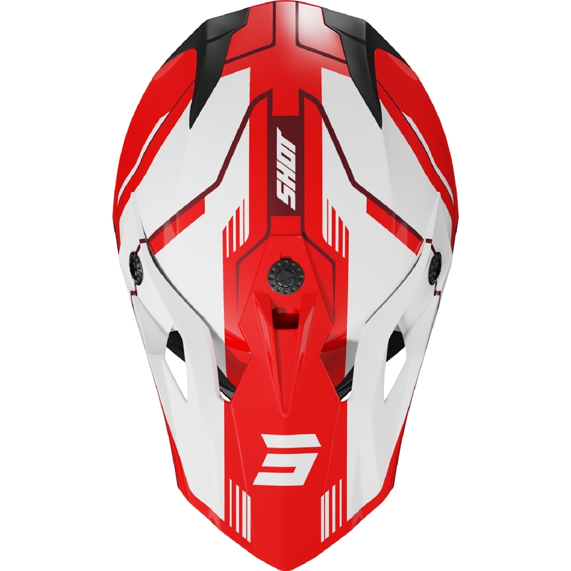 Dziecięcy kask motocrossowy Shot Pulse Lines czerwony