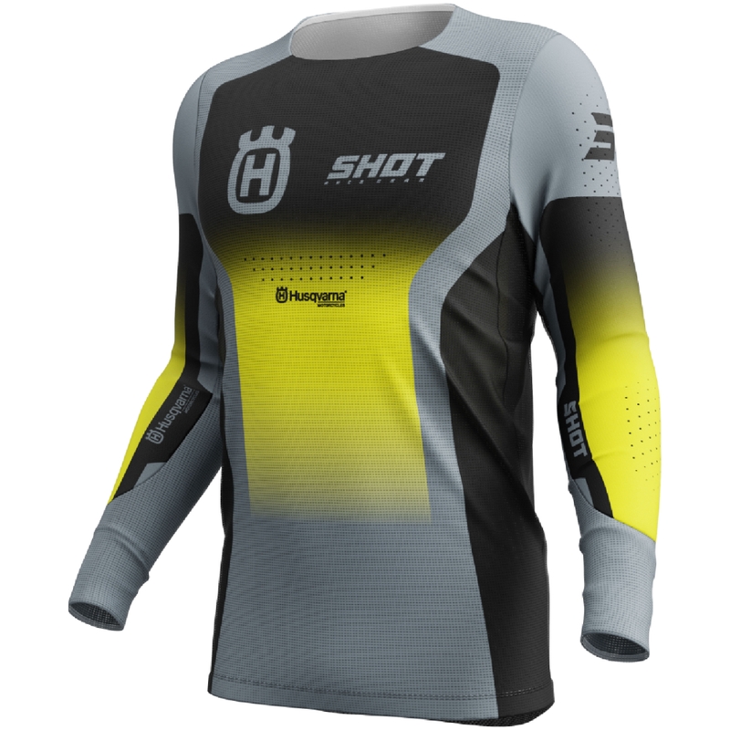 Koszulka motocrossowa Shot Aerolite HVA czarno-szara