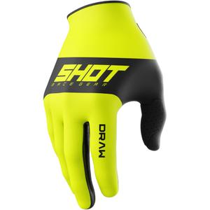 Rękawiczki motocrossowe Shot Draw Sky fluo żółte