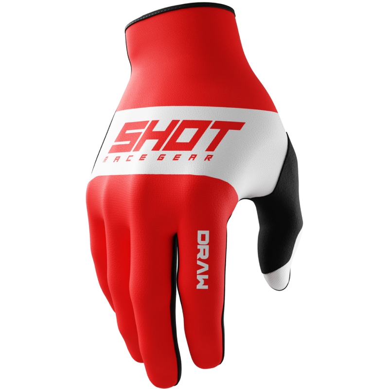 Dziecięce rękawiczki motocrossowe Shot Draw Sky czerwone