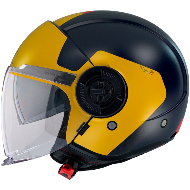Kask motocyklowy otwarty MT Viale SV Beta D3 czarno-złoty