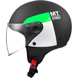 Kask motocyklowy otwarty MT STREET INBOARD D6 matowy czarno-zielony