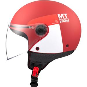 Kask motocyklowy otwarty MT STREET INBOARD C5 matowo czerwono-biały