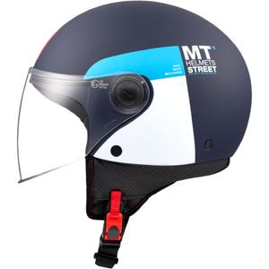 Kask motocyklowy otwarty MT STREET INBOARD C7 matowo niebiesko-biały