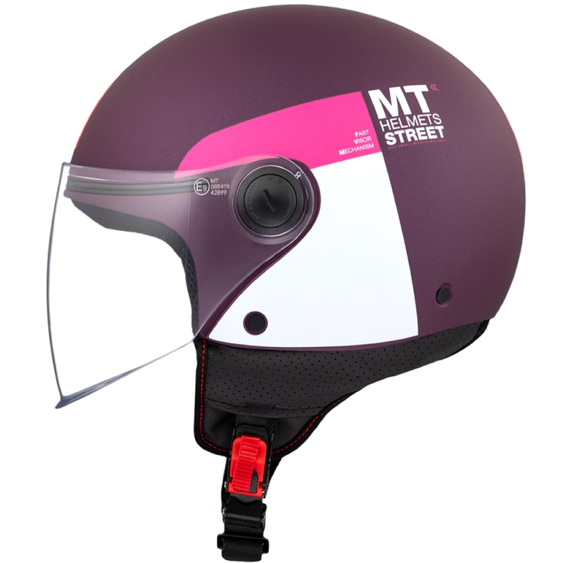 Kask motocyklowy otwarty MT STREET INBOARD C8 matowy fioletowo-różowy
