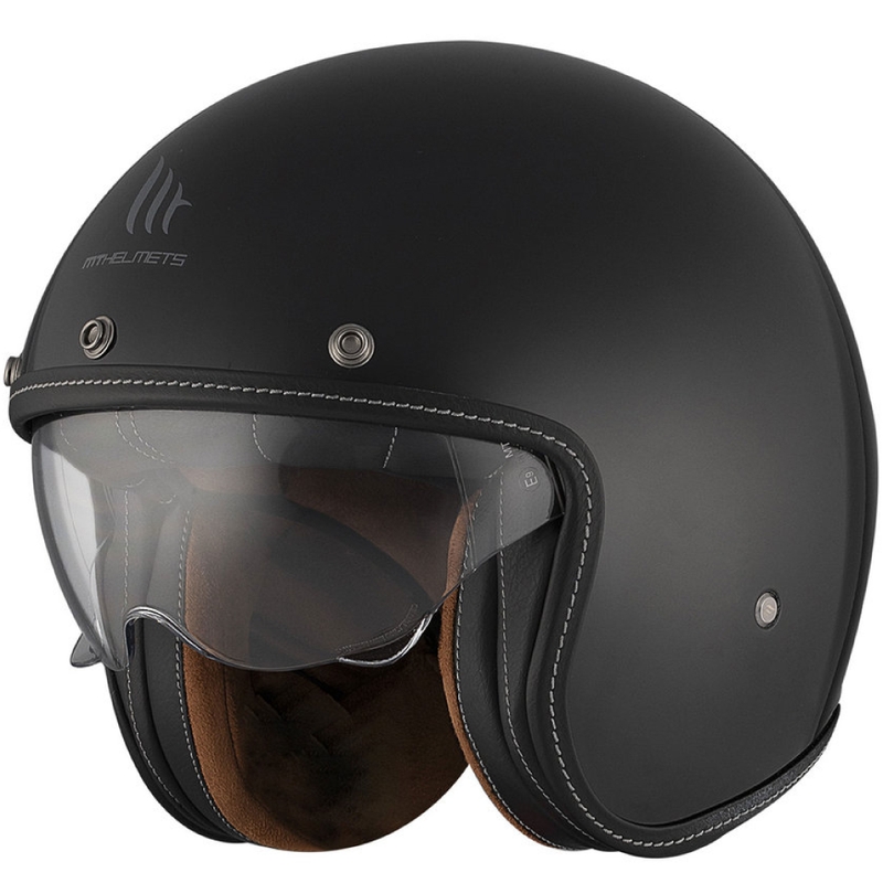 Kask motocyklowy otwarty MT Le Mans 2 SV S SOLID A1 w kolorze czarnym błyszczącym