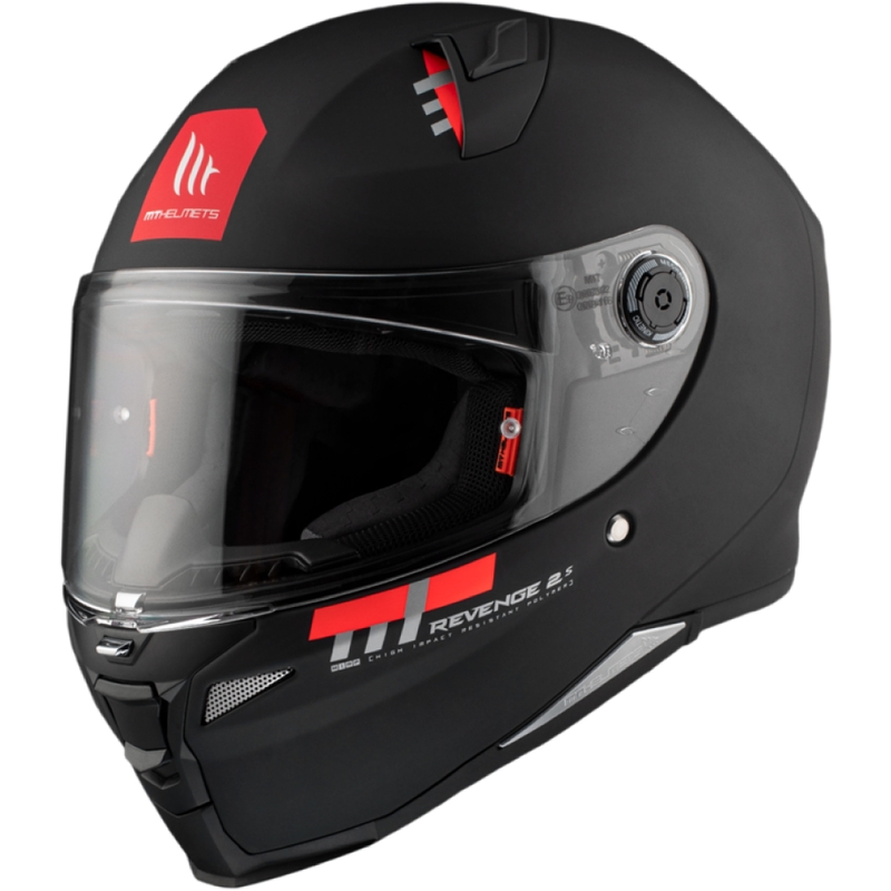 Zintegrowany kask motocyklowy MT REVENGE 2 S SOLID A1 czarny matowy