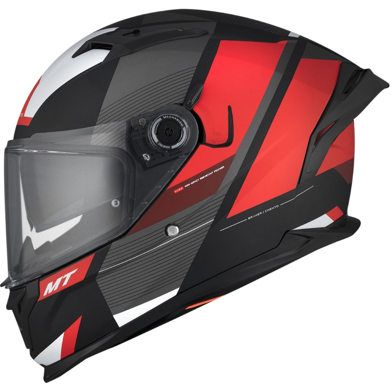 Kask motocyklowy integralny MT BRAKER CHENTO B5 szaro-czerwono-biały