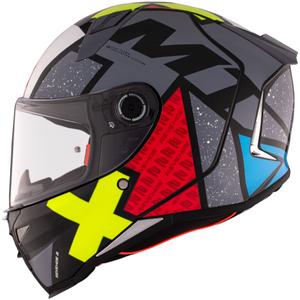 Zintegrowany kask motocyklowy MT REVENGE 2 S Light CO błyszczący czarno-czerwono-żółty