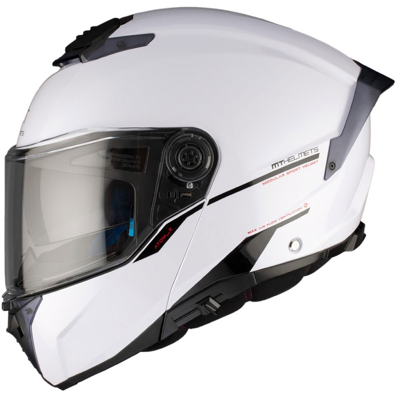 Kask motocyklowy MT ATOM 2 SV SOLID A0 biały błyszczący