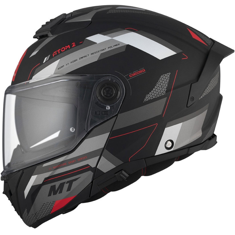 Kask motocyklowy MT ATOM 2 SV BAST D5 matowy czarno-szaro-biały