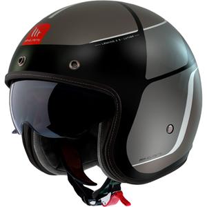 Kask motocyklowy otwarty MT Le Mans 2 SV Luther matowy czarno-szary