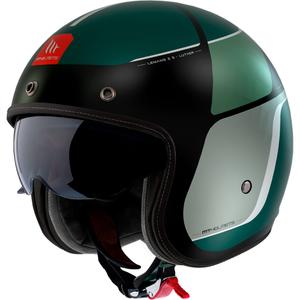 Kask motocyklowy otwarty MT Le Mans 2 SV Luther matowy czarno-szaro-zielony