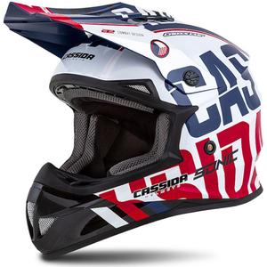 Kask motocrosowy Cassida Cross Cup Sonic czerwono-niebiesko-biały