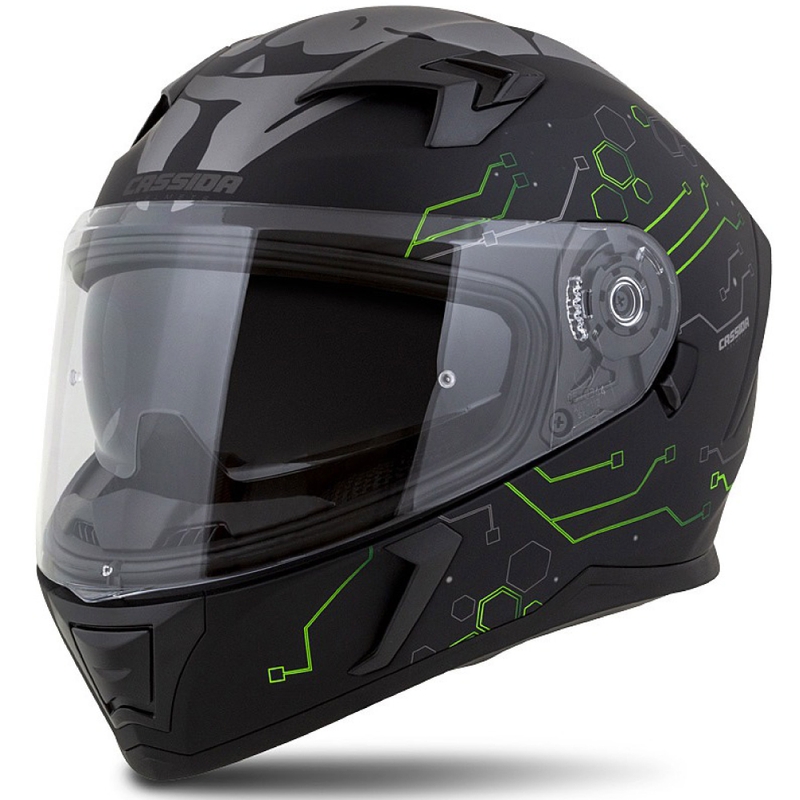 Kask integralny Cassida 3.0 Hack zielono-czarny mat