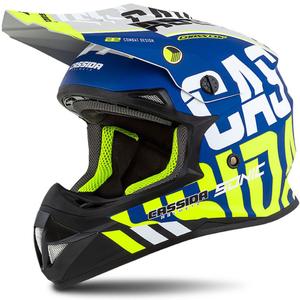 Kask motocrosowy Cassida Cross Cup Sonic żółto-niebieski mat