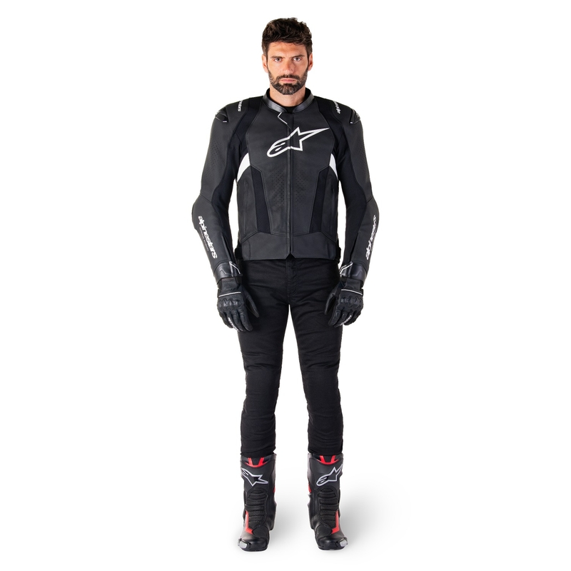 Skórzana kurtka motocyklowa Alpinestars Missile 3 czarno-biała