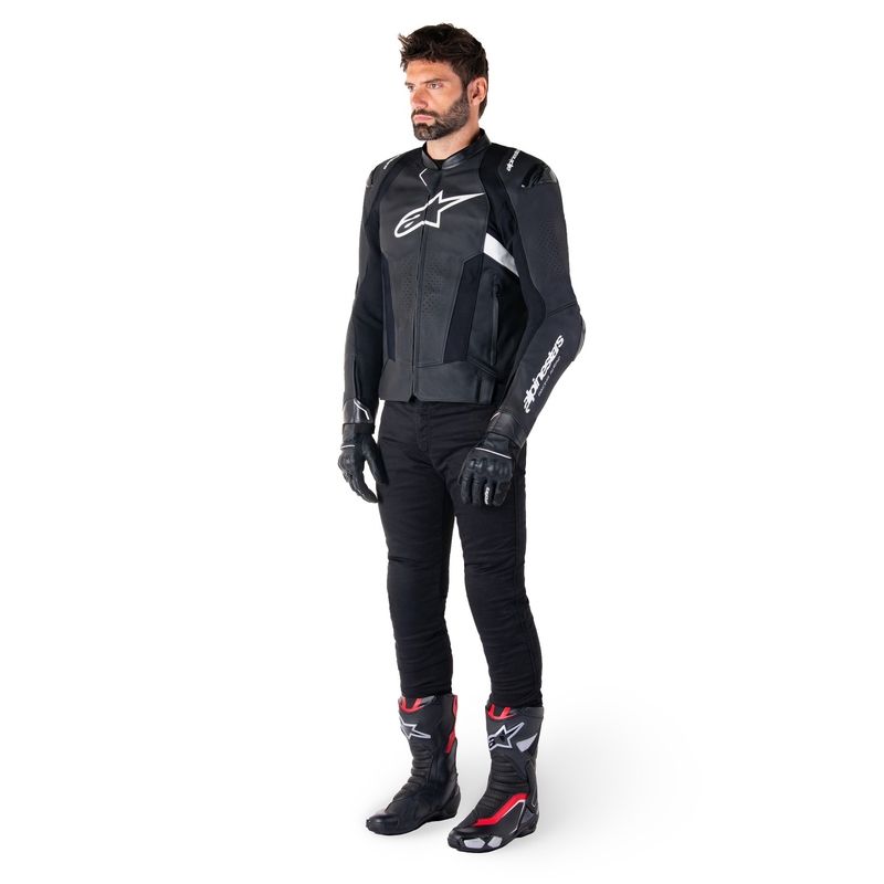 Skórzana kurtka motocyklowa Alpinestars Missile 3 czarno-biała