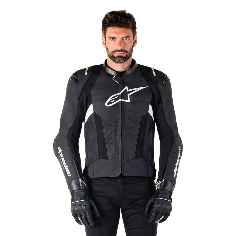 Skórzana kurtka motocyklowa Alpinestars Missile 3 czarno-biała