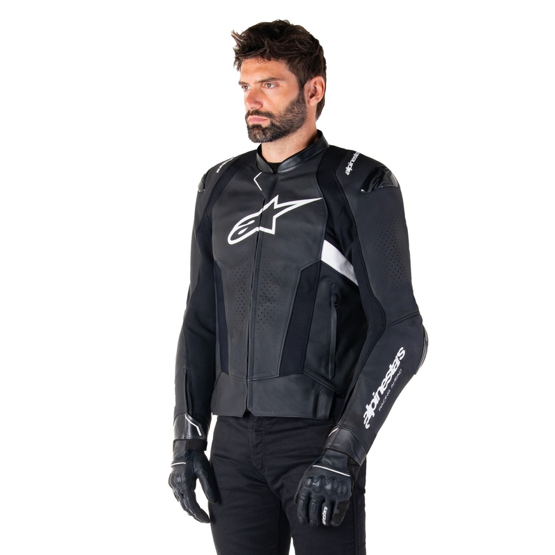 Skórzana kurtka motocyklowa Alpinestars Missile 3 czarno-biała