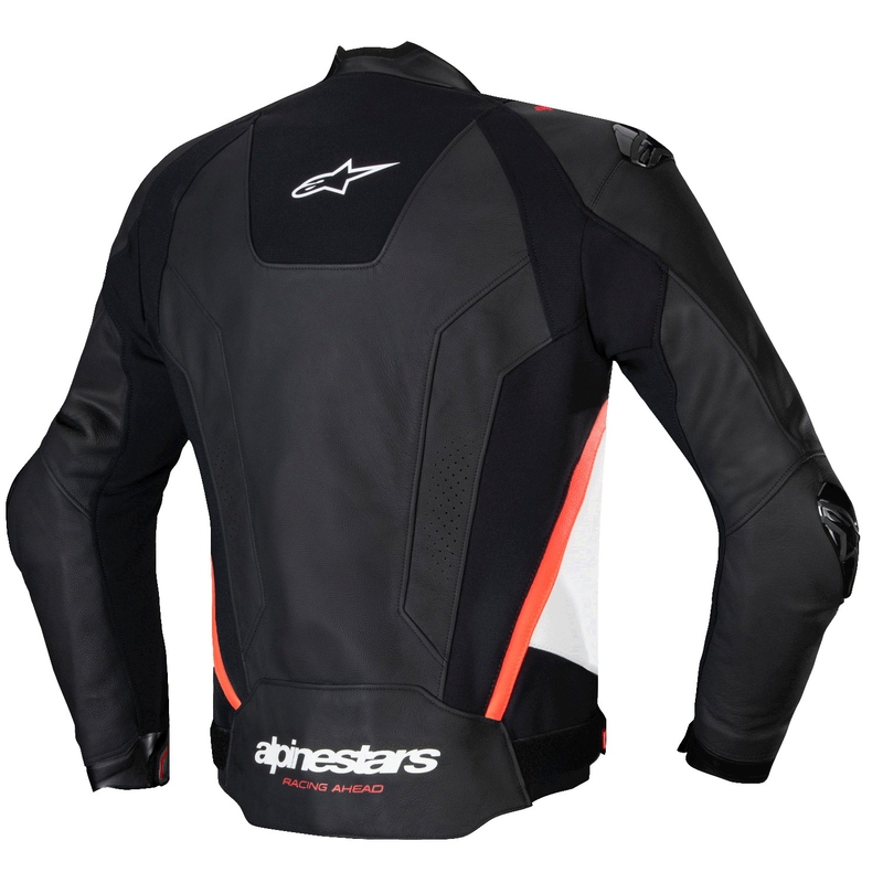 Skórzana kurtka motocyklowa Alpinestars Missile 3 w kolorze czarno-biało-fluoczerwonym