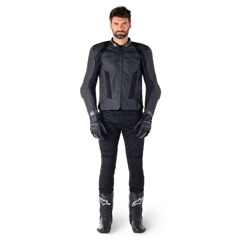 Skórzana kurtka motocyklowa Alpinestars Missile 3 Airflow w kolorze czarno-czarnym