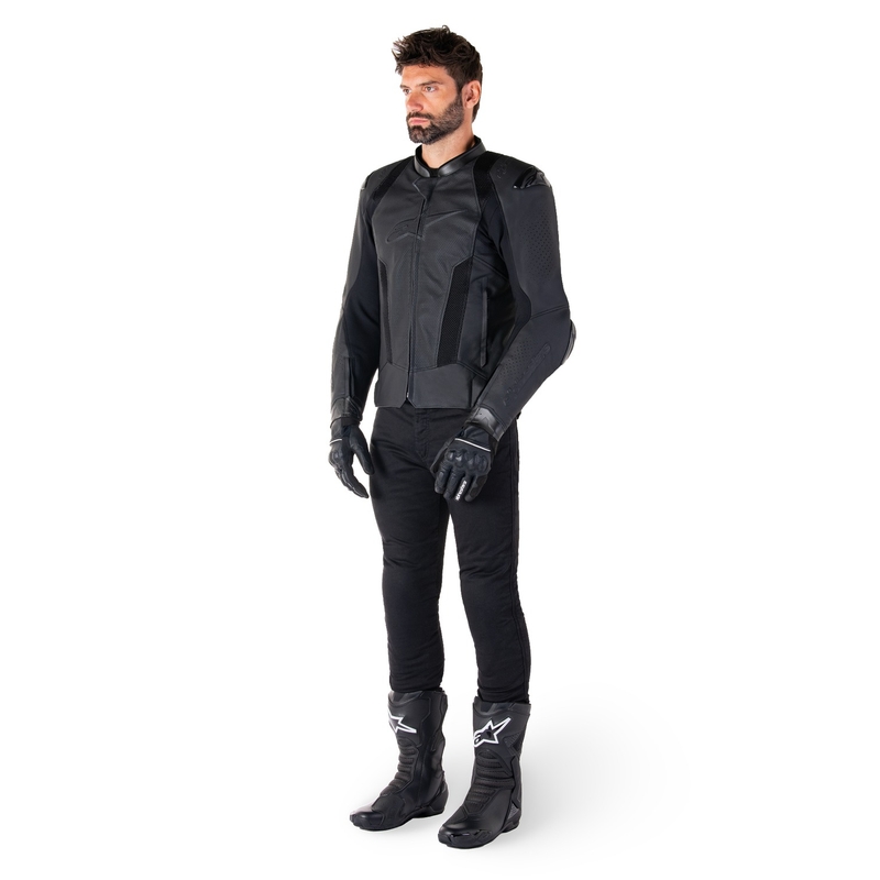 Skórzana kurtka motocyklowa Alpinestars Missile 3 Airflow w kolorze czarno-czarnym