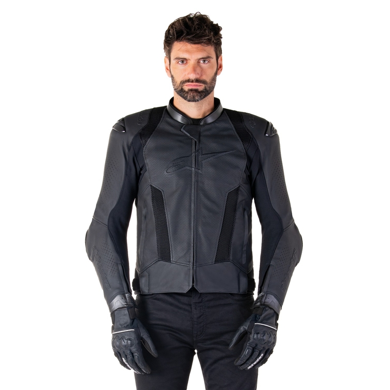 Skórzana kurtka motocyklowa Alpinestars Missile 3 Airflow w kolorze czarno-czarnym