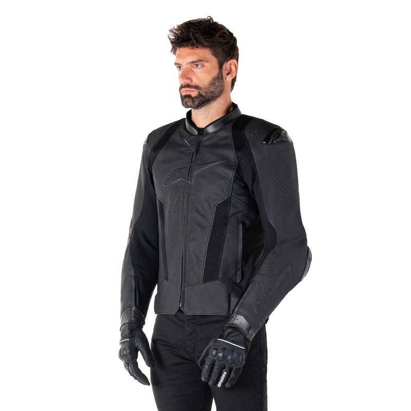 Skórzana kurtka motocyklowa Alpinestars Missile 3 Airflow w kolorze czarno-czarnym
