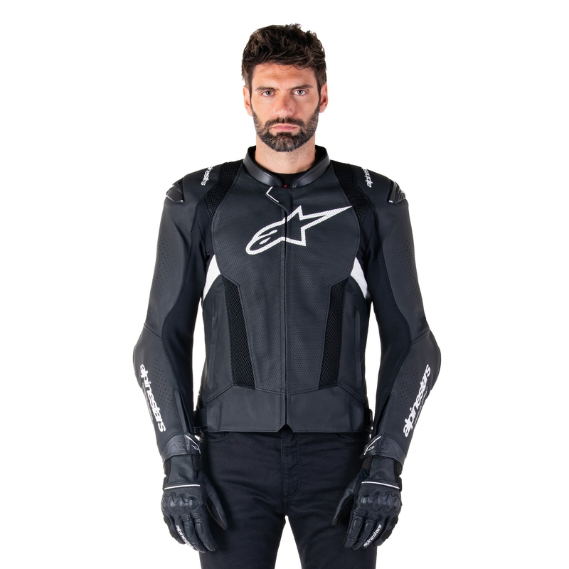 Skórzana kurtka motocyklowa Alpinestars Missile 3 Airflow czarno-biała
