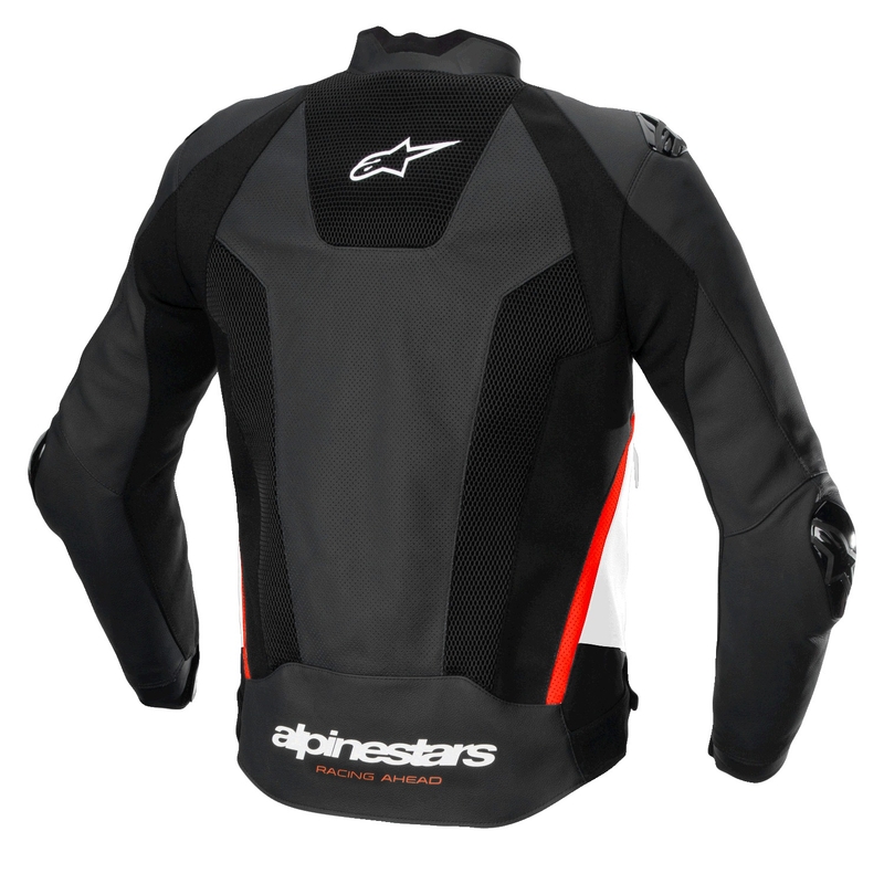 Skórzana kurtka motocyklowa Alpinestars Missile 3 Airflow w kolorze czarno-biało-fluoczerwonym
