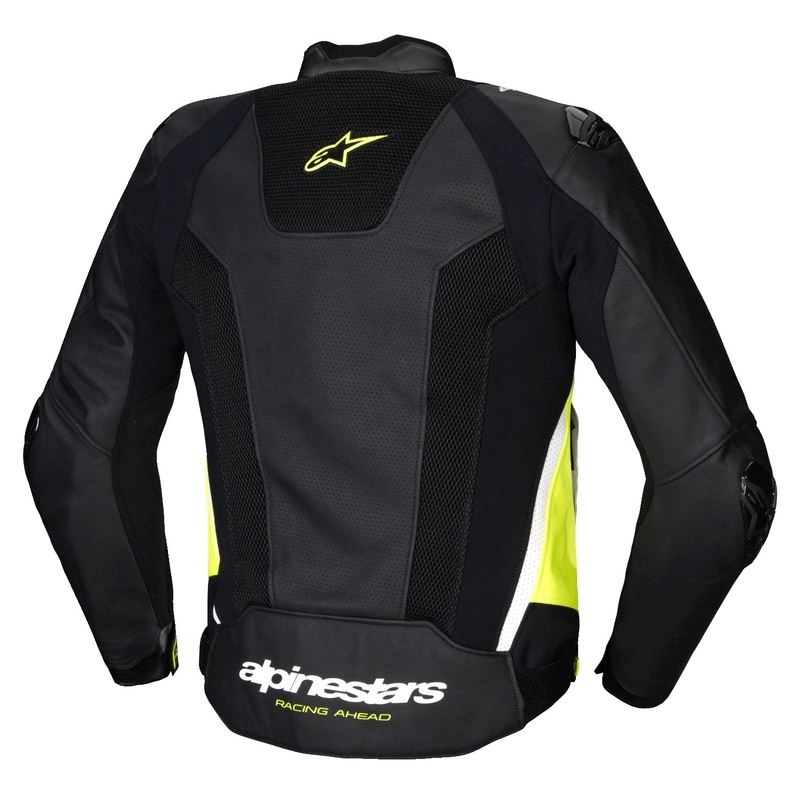 Skórzana kurtka motocyklowa Alpinestars Missile 3 Airflow czarno-fluo żółto-biała