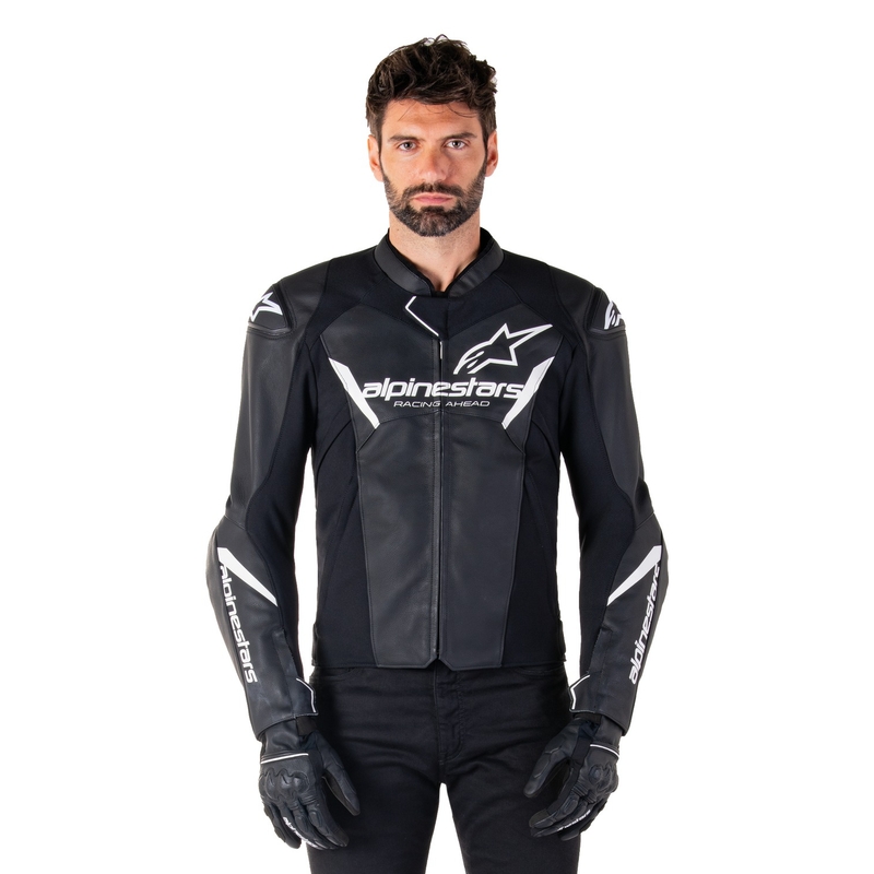 Skórzana kurtka motocyklowa Alpinestars Faster 3 czarno-biała