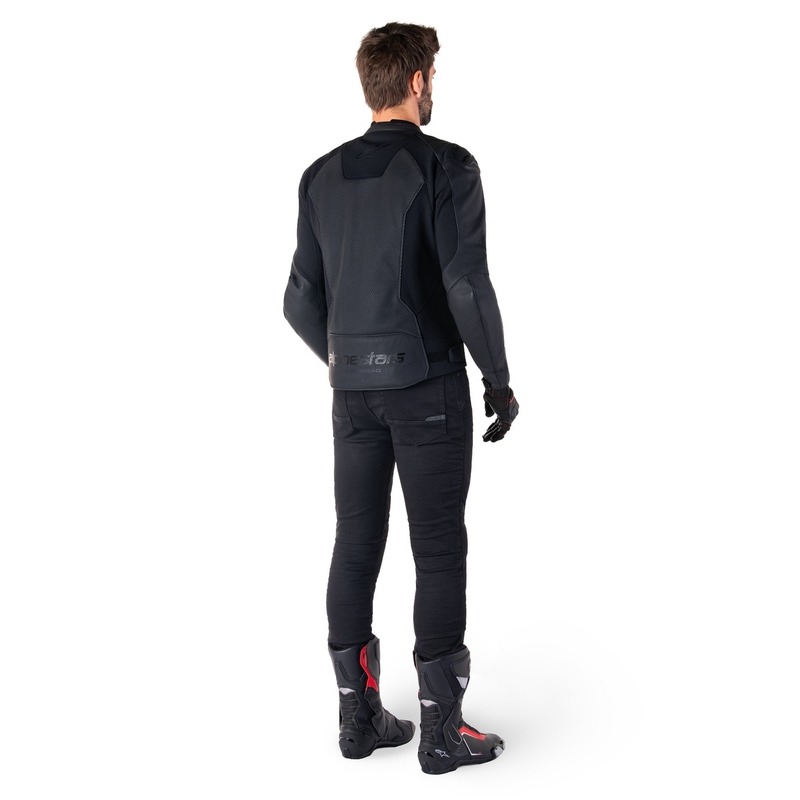 Skórzana kurtka motocyklowa Alpinestars Faster 3 Airflow w kolorze czarno-czarnym