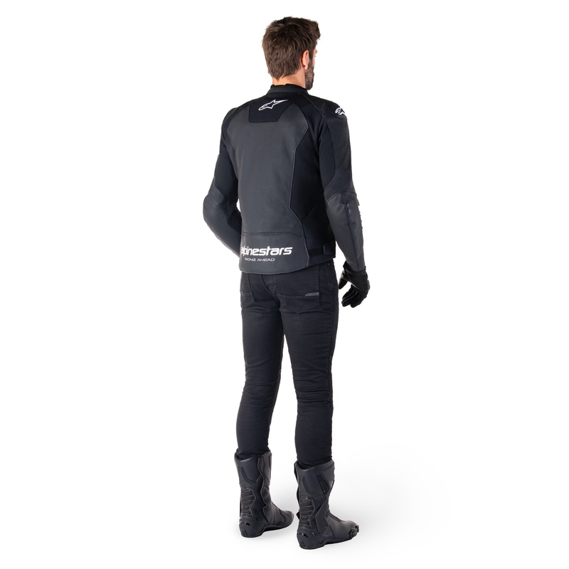Skórzana kurtka motocyklowa Alpinestars Faster 3 Airflow czarno-biała