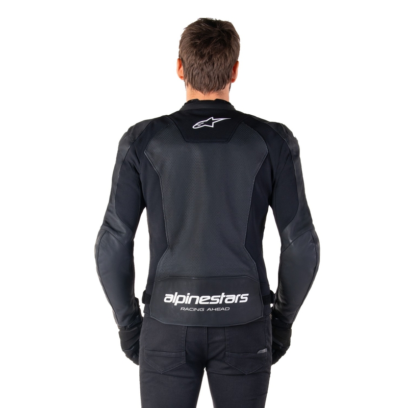 Skórzana kurtka motocyklowa Alpinestars Faster 3 Airflow czarno-biała
