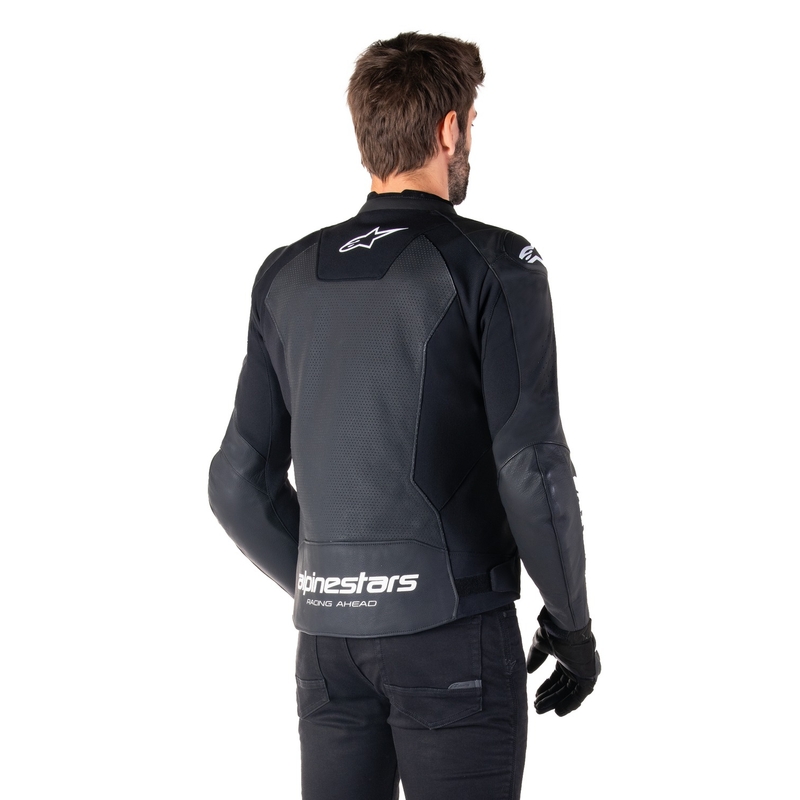 Skórzana kurtka motocyklowa Alpinestars Faster 3 Airflow czarno-biała