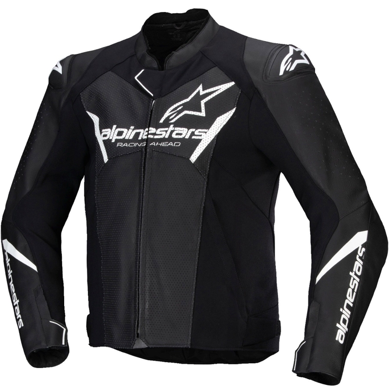 Skórzana kurtka motocyklowa Alpinestars Faster 3 Airflow czarno-biała
