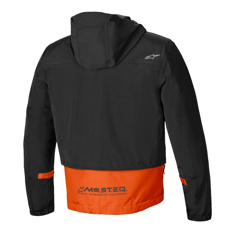Kurtka motocyklowa Alpinestars Mootant Wodoodporna Parka czarno-fluo-pomarańczowa