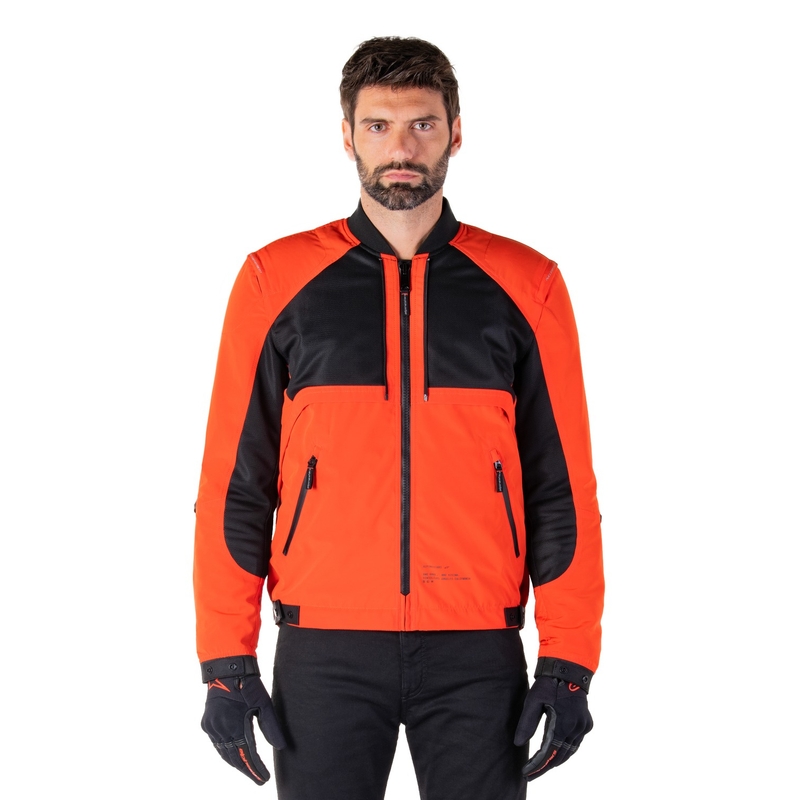 Kurtka motocyklowa Alpinestars Mootant Wodoodporna Parka czarno-fluo-pomarańczowa