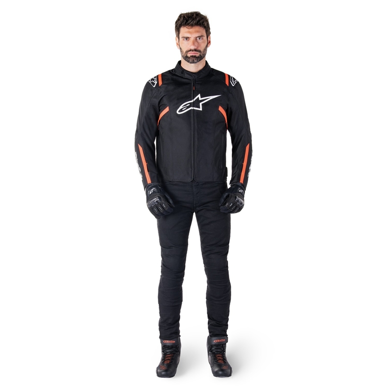 Alpinestars T-SPS 2 Wodoodporna kurtka motocyklowa w kolorze czarno-biało-fluoczerwonym
