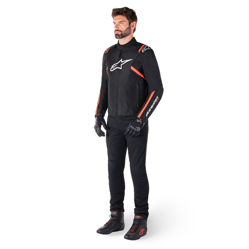 Alpinestars T-SPS 2 Wodoodporna kurtka motocyklowa w kolorze czarno-biało-fluoczerwonym