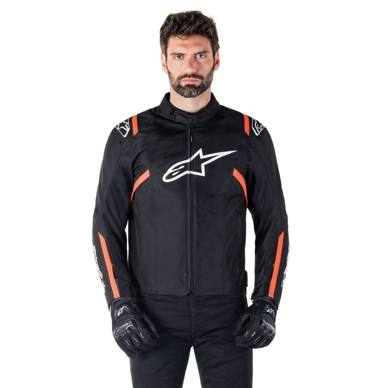 Alpinestars T-SPS 2 Wodoodporna kurtka motocyklowa w kolorze czarno-biało-fluoczerwonym