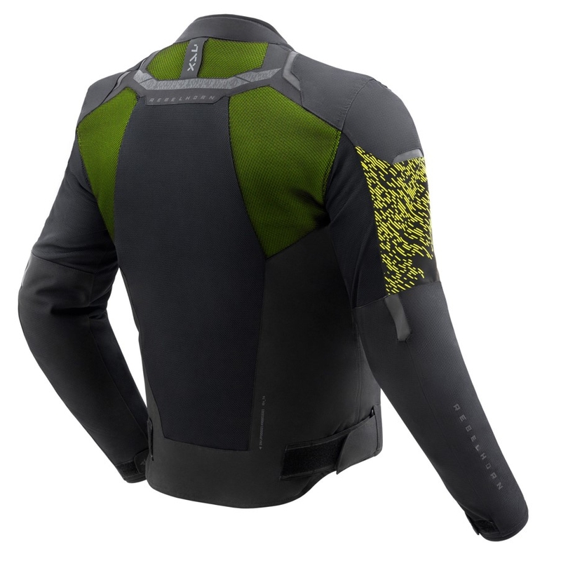 Kurtka motocyklowa Rebelhorn Jax czarno-fluo-żółta