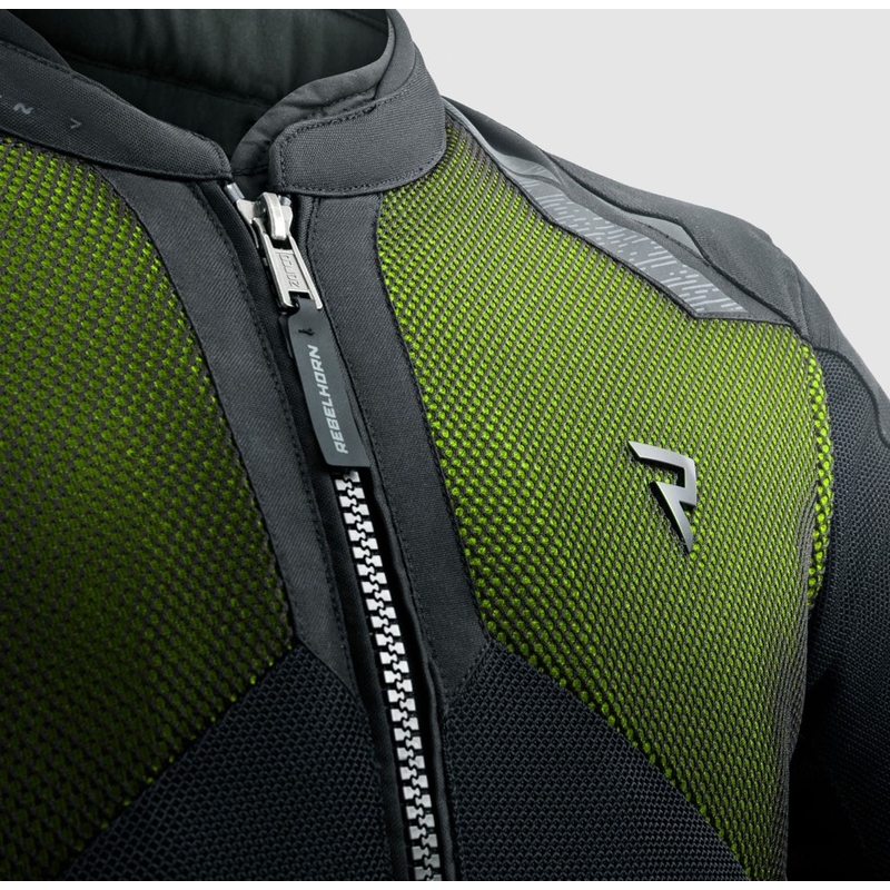 Kurtka motocyklowa Rebelhorn Jax czarno-fluo-żółta