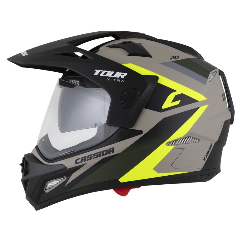 Kask enduro Cassida Tour 2.0 X-tra matowy piaskowo-fluo żółto-zielono-czarny