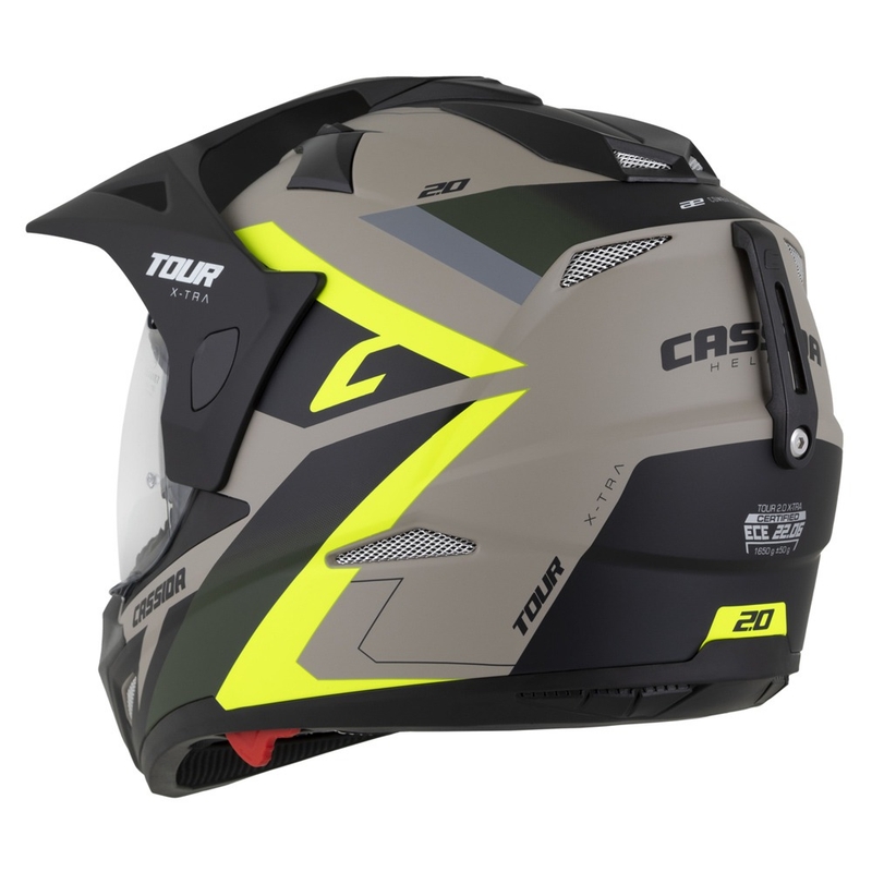 Kask enduro Cassida Tour 2.0 X-tra matowy piaskowo-fluo żółto-zielono-czarny