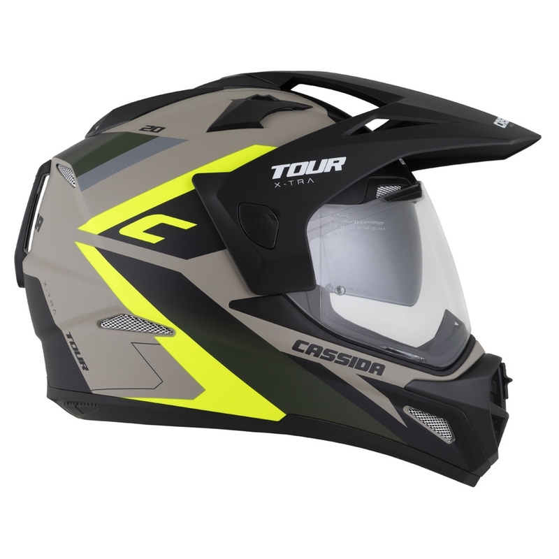 Kask enduro Cassida Tour 2.0 X-tra matowy piaskowo-fluo żółto-zielono-czarny